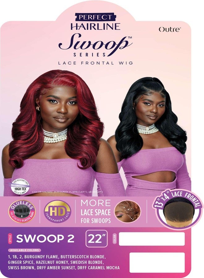 Outre Lace Front Wig - Perfect Hair Line 13X4 - Swoop Series - Swoop 2 (DRFF AMBER SUNSET) - Image 2