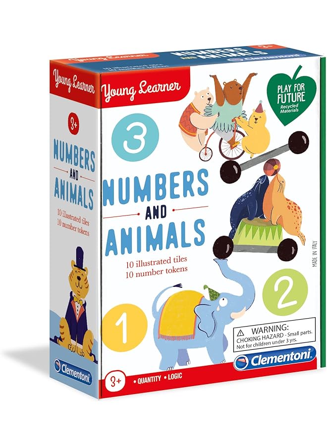 Clementoni Young Learners Numbers And Animals Eduction Toy For Age 3 Years Plus Years Old - Image 1