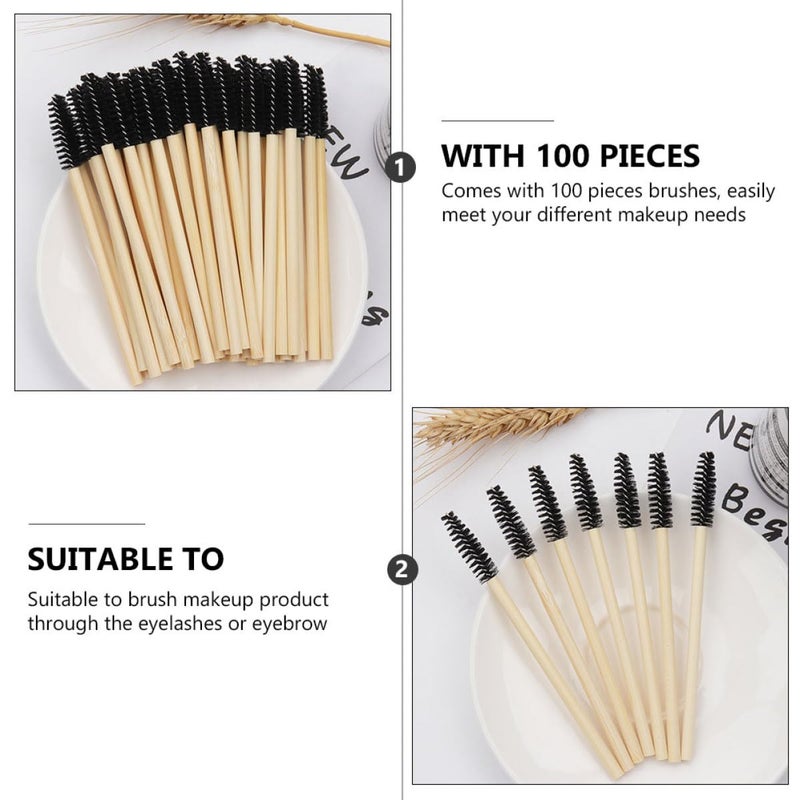 ABOOFAN 100pcs Disposable Mascara Applicator Lash Brushes with Handles Nylon Eyebrow Brush Wands for Professional Makeup and Eyelash Extension Use - Image 3