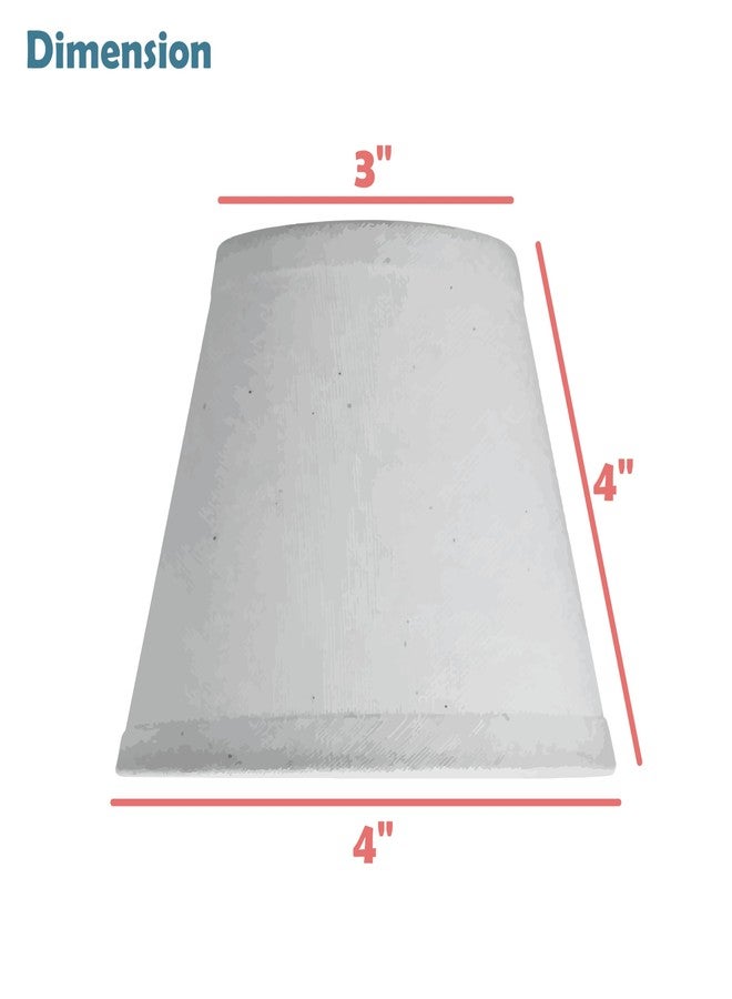 Aspen Creative 32713-2B, Empire Clip-On Chandelier Lamp Shade, Off White, 3" Top x 4" Bottom x 4" Slant Height, Set of 2 - Image 5