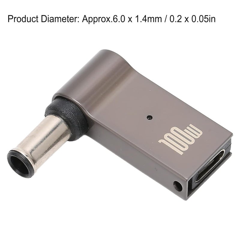 Tobo Type C DC Adapter, Portable Female to Male USB C to DC Adapter for Laptop for Office Studio Travel (6.0-1.4) TD-1270CC, Grey - Image 4