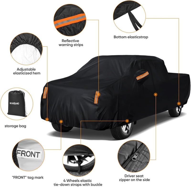 NEVERLAND Truck Cover Waterproof All Weather - Pickup Truck Car Cover Fit for Ford F150, Chevrolet Silverado 1500, Gmc Sierra, Ram 1500, Toyota Tundra (Length Up to 250 inch) - Image 2