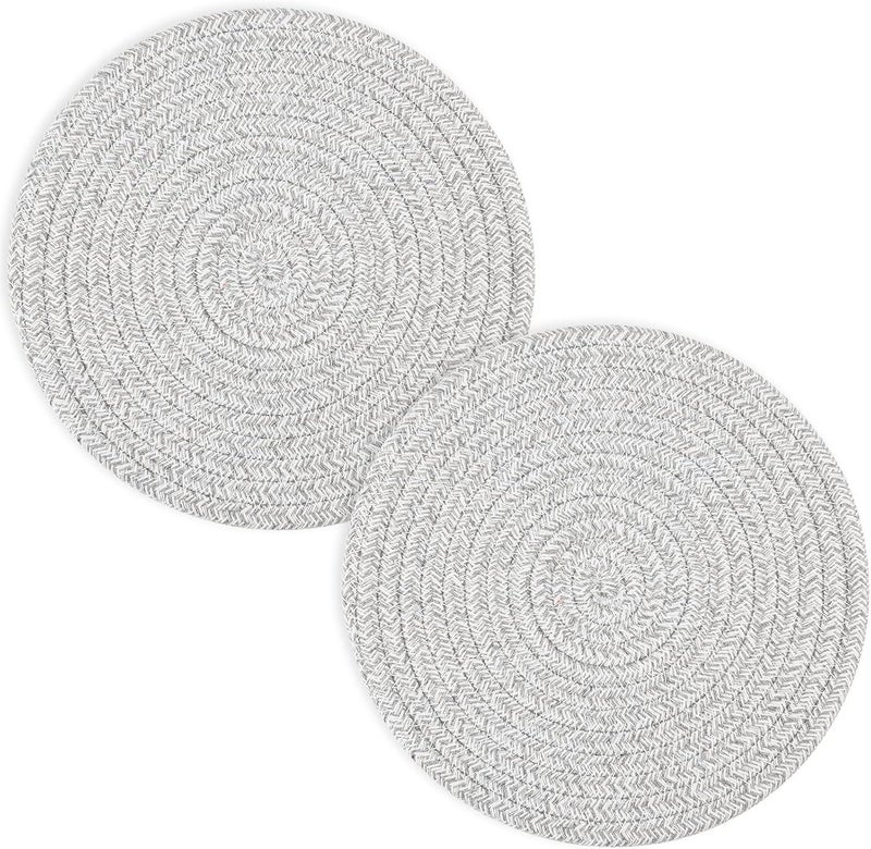 Cazzon Trivets for Hot Dishes, Pots and Pans, 8 Inches Hot Pads 5 Pcs, Pot Holders for Kitchen, Heat Resistant Mat Protect Counter, Coasters Set Home Essentials Farmhouse Decor (Gray) - Image 2