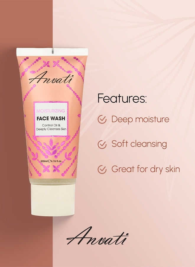Anvati Moisturizing Face Wash - Deep Cleansing Face Wash for Makeup, Dirt, Oil - Hydrating Face Cleanser For All Skin Types – 200ml - Image 4