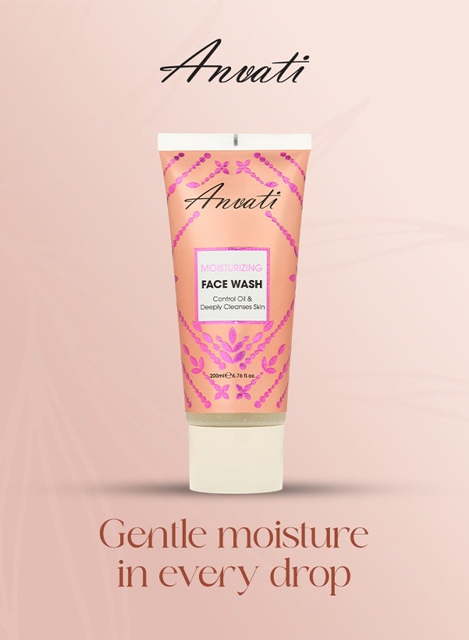 Anvati Moisturizing Face Wash - Deep Cleansing Face Wash for Makeup, Dirt, Oil - Hydrating Face Cleanser For All Skin Types – 200ml - Image 5