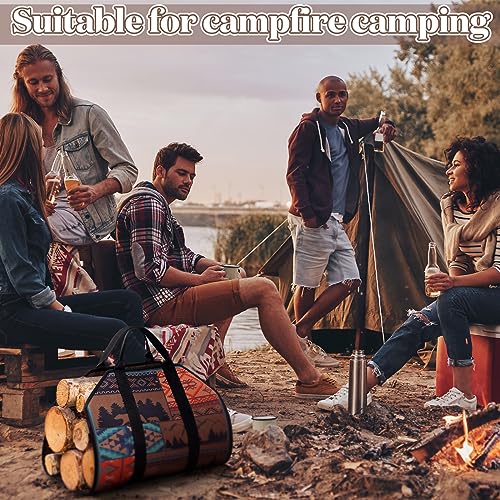 Barydat Large Firewood Carrier with Handles 39 x 18 Inches Canvas Firewood Log Carrier Bag Heavy Duty Wood Holder for Fireplace Campfire Camping Wood Stove Accessories(Rustic) - Image 3