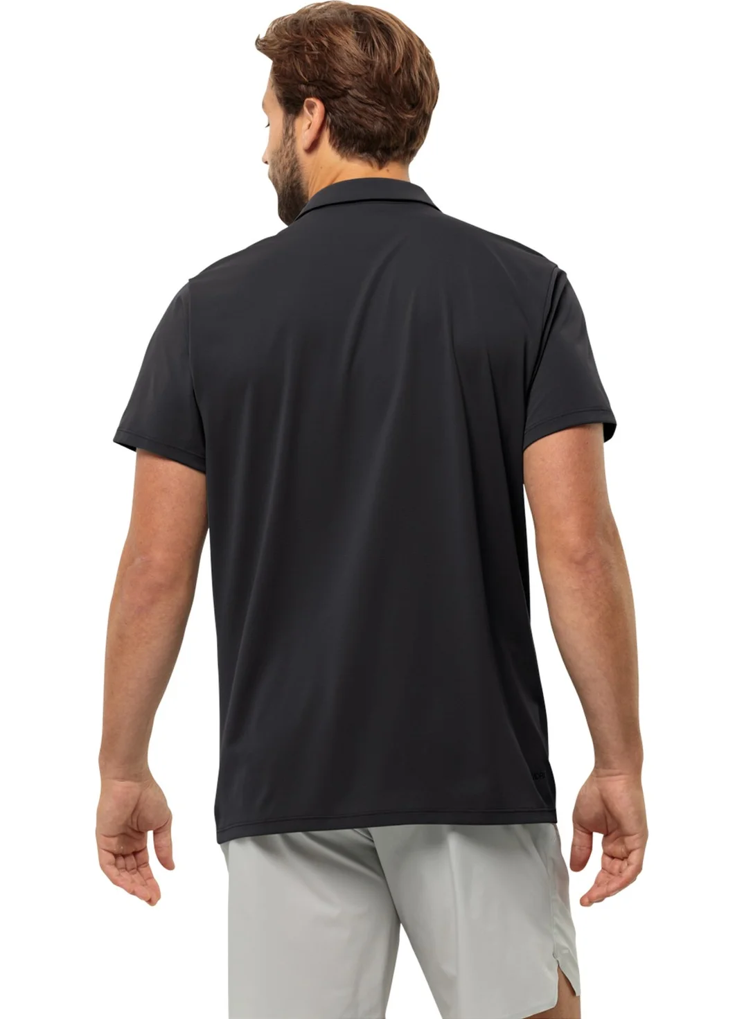 جاك ولفسكن Black Men's Polo T-Shirt 1810121TR_PRELIGHT Traıl Polo M