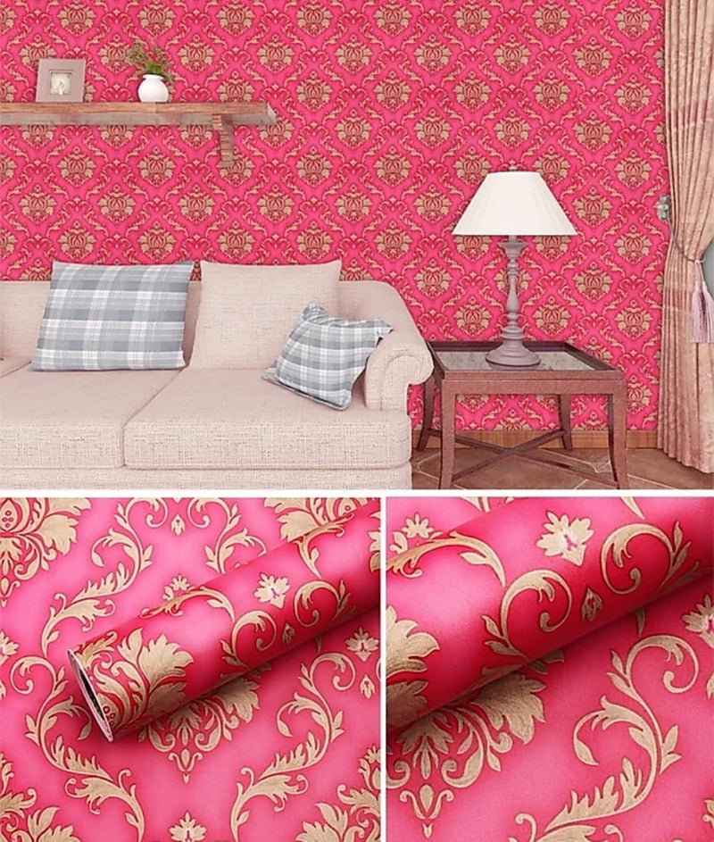 RedChimes Self-Adhesive Wallpaper Waterproof Old Furniture Vinyl Stickers Wooden Door Wardrobe Desktop PVC Wall Papers 45 X 304 CM- (Flower Style-2) - Image 5