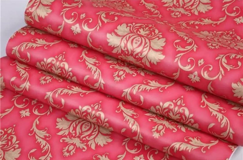 RedChimes Self-Adhesive Wallpaper Waterproof Old Furniture Vinyl Stickers Wooden Door Wardrobe Desktop PVC Wall Papers 45 X 304 CM- (Flower Style-2) - Image 2