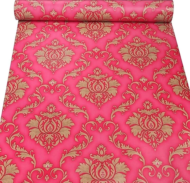 RedChimes Self-Adhesive Wallpaper Waterproof Old Furniture Vinyl Stickers Wooden Door Wardrobe Desktop PVC Wall Papers 45 X 304 CM- (Flower Style-2) - Image 1
