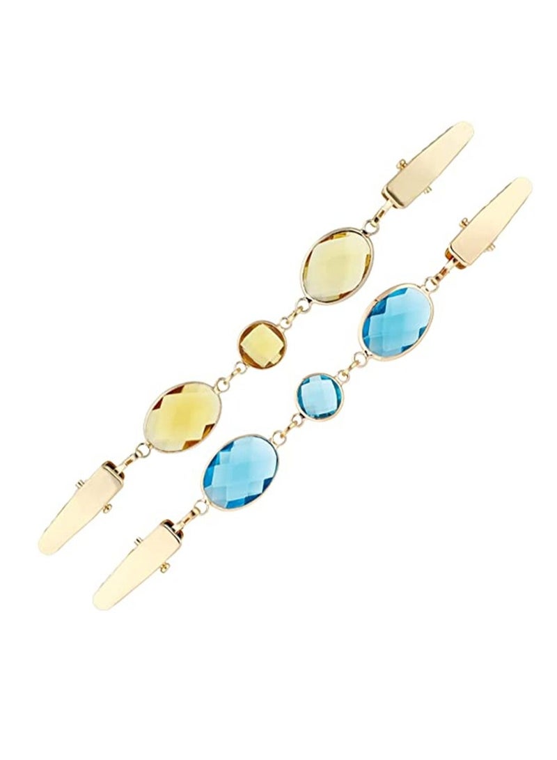 SYOSI Cardigan Clip Sweater Clip Sweater Dress Clip with Vintage Jewelry Shawl Clasps Collar Clip with Chain Suitable for Vintage Dress Scarf Sweater Clothes Shirt 2 PCS 2 Styles - Image 3