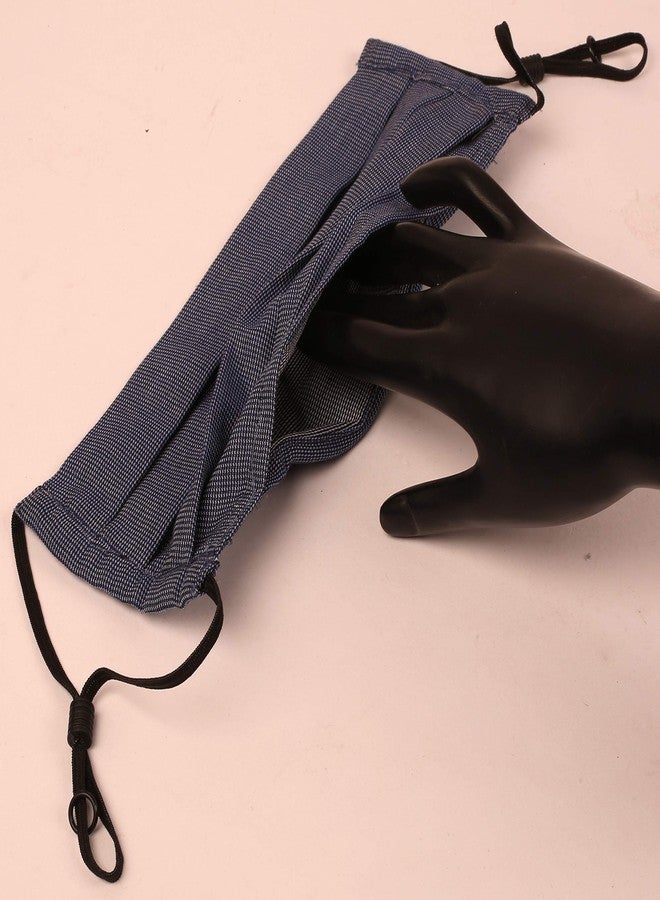 Touchstone anti pollution smog smoke cold cough protective cotton face mask Denim look Adjustable filter pocket nose bridge double layer reusable washable for men, women (Pack of 3). Yellow Sky Blue - Image 2