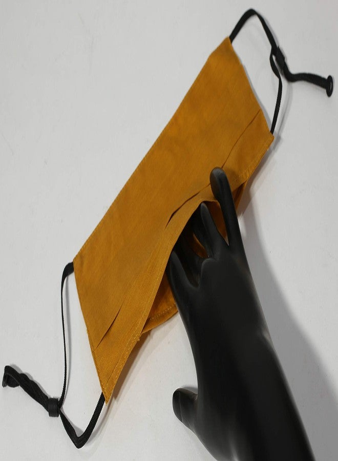 Touchstone anti pollution smog smoke cold cough protective cotton face mask Denim look Adjustable filter pocket nose bridge double layer reusable washable for men, women (Pack of 3). Yellow Sky Blue - Image 3