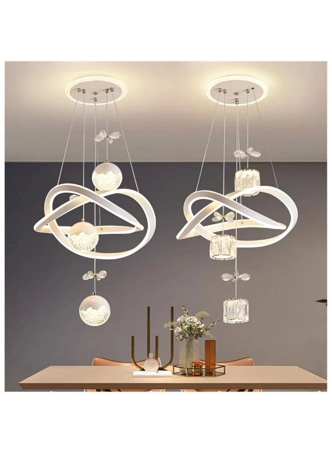 AFN Modern LED Pendant Light with Unique Geometric Design, Crystal Accents, and Adjustable Suspension – Perfect for Living Rooms, Dining Areas, and Contemporary Home Decor - Image 3