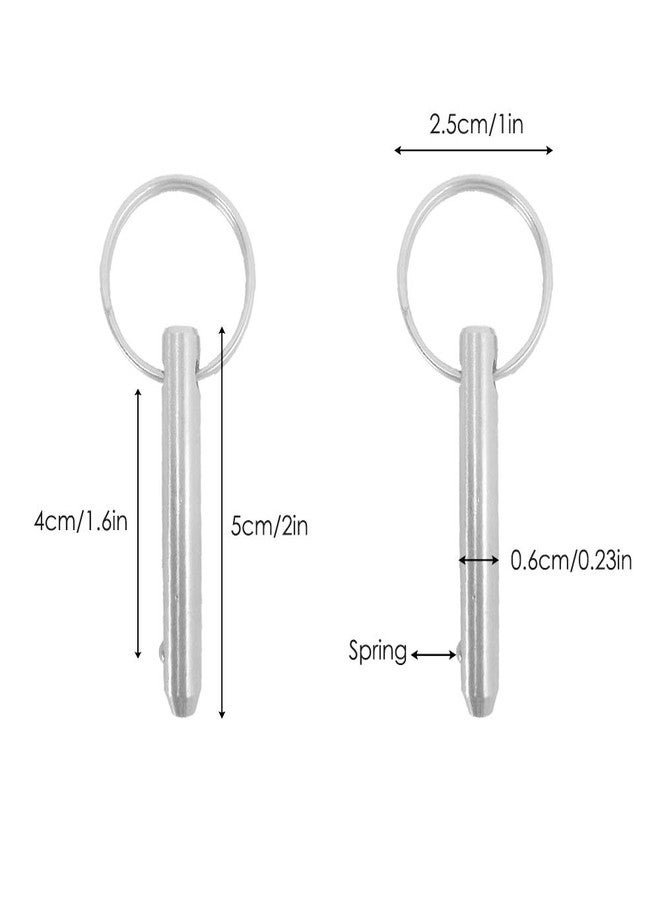 DanziX 4 Pack Quick Release Pin,DanziX Bimini Top Pin Diameter 1/4"(6.3mm),Total Length 2"(51mm),Effective Length 1.57"(40mm) with Lanyards Full 316 Stainless Steel Marine Hardware,Free Installation Screws - Image 4