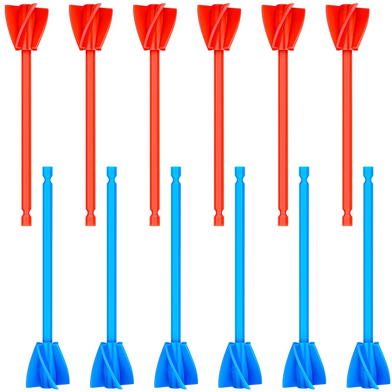 Lauwell 12 Pieces Epoxy Mixer Attachment for Drill Helix Paint Mixer Reusable Paint Stirrers Drill Attachment for Resin for Jewelry Resin Casting Molds (Red, Blue) - Image 1