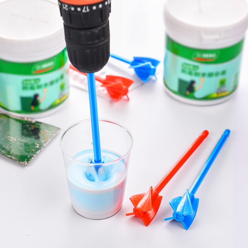 Lauwell 12 Pieces Epoxy Mixer Attachment for Drill Helix Paint Mixer Reusable Paint Stirrers Drill Attachment for Resin for Jewelry Resin Casting Molds (Red, Blue) - Image 4