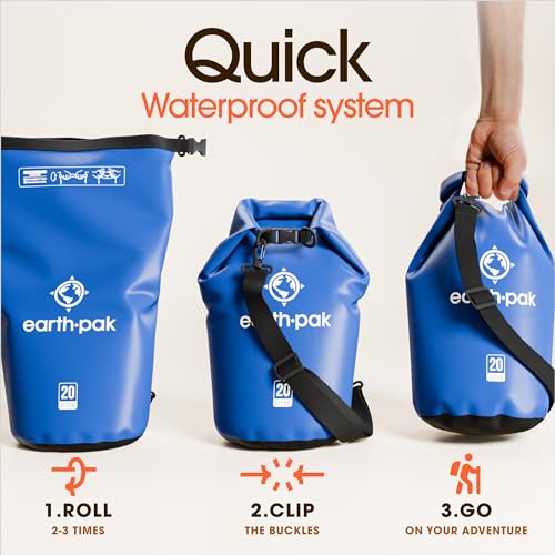 Earth Pak Waterproof Dry Bag - Roll Top Waterproof Backpack Sack Keeps Gear Dry for Kayak with Waterproof Phone Case - Image 5