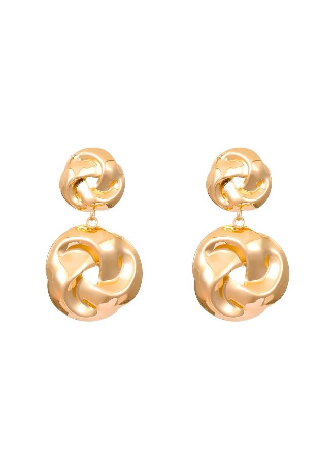 European And American Fashion Exaggerated Creative All-match Distorted Distorted Alloy Earrings Women's Geometric Retro Hong Kong Style Earrings Earrings