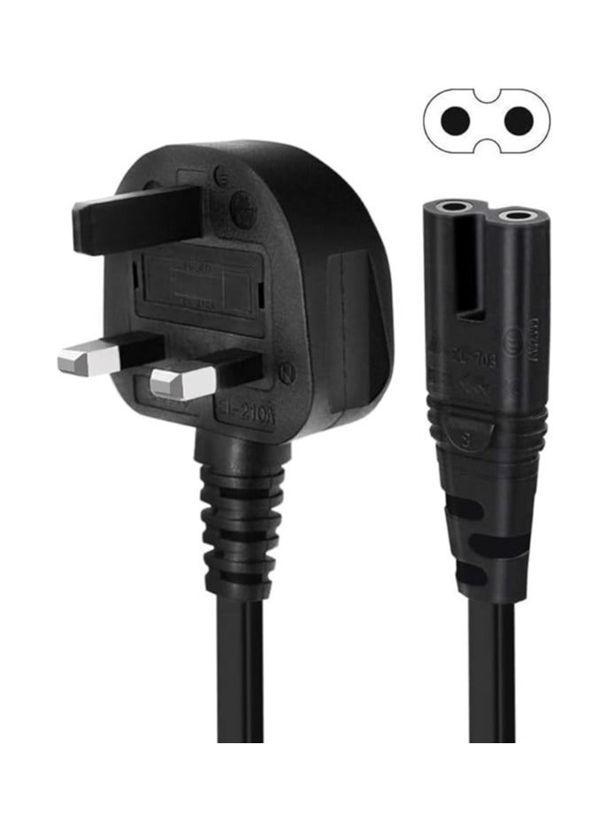 كابل طاقة 1 قطعة بطول 5 متر 3 دبابيس IEC/C7/مقبس المملكة المتحدة إلى موصل شكل 8 - Image 1