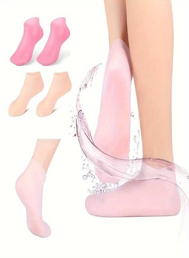 AROAQ Moisturizing Silicone Gel Socks for Dry Cracked Feet Nourishing Skin Lubricating Foot Care Massage Socks - Image 1