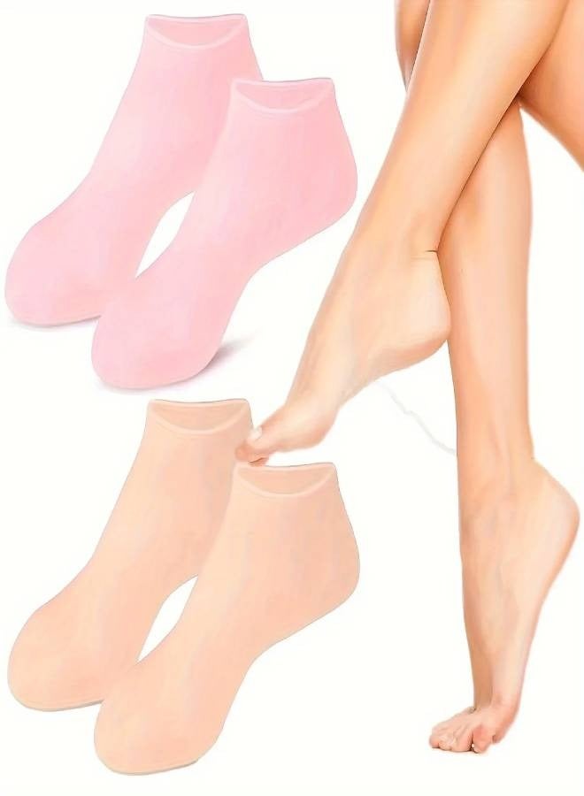 AROAQ Moisturizing Silicone Gel Socks for Dry Cracked Feet Nourishing Skin Lubricating Foot Care Massage Socks - Image 2