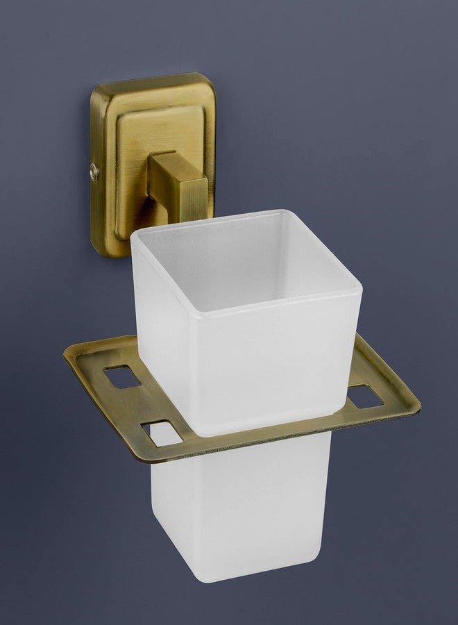 Plantex (Primax) 304 Grade Stainless Steel Toothbrush Holder/Stand/Toothpaste Stand/Tumbler Holder for Bathroom - Decan (Brass Antique) - Image 4