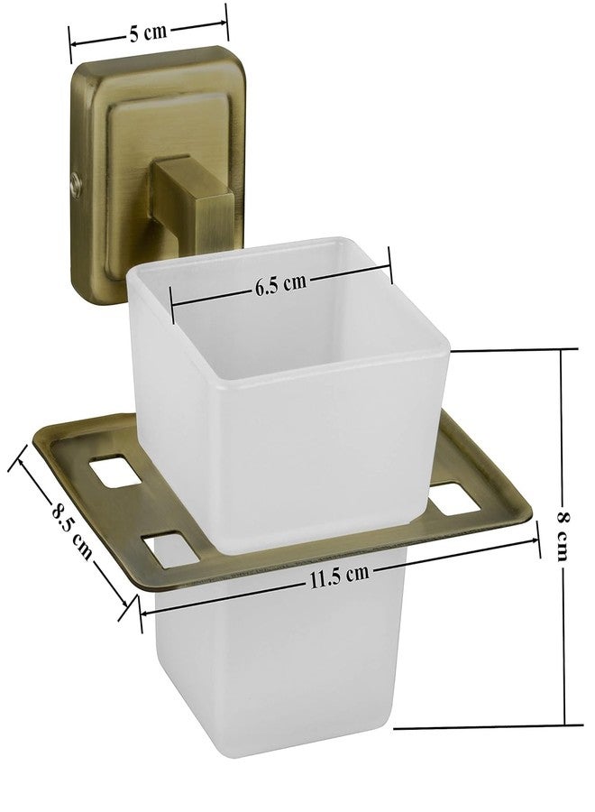 Plantex (Primax) 304 Grade Stainless Steel Toothbrush Holder/Stand/Toothpaste Stand/Tumbler Holder for Bathroom - Decan (Brass Antique) - Image 3