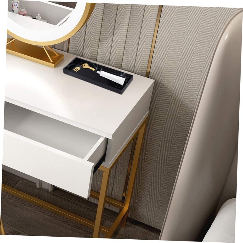 Elegant Black Marble Resin Storage Tray Non Slip Bathroom Organizer Home Decor - Image 4