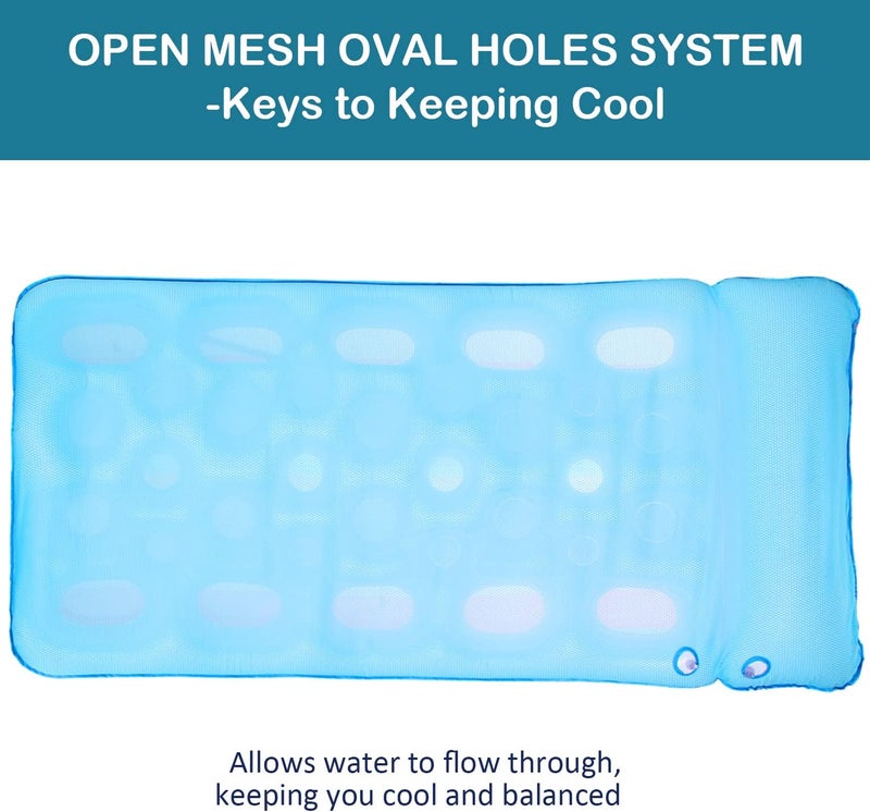 FindUWill Oversized Pool Float Lounge, 72" X 37" Extra Large Fabric-Covered Pool Floats for Adults, Inflatable Contour Lounger with Headrest Ultra-Comfort Cooling Pool Raft (XL, Monstera) - Image 5