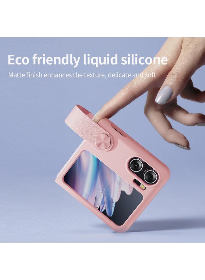 Nillkin Case For OPPO Find N2 Flip Skin Feel Liquid Silicone Phone Case With Finger Strap - Image 4