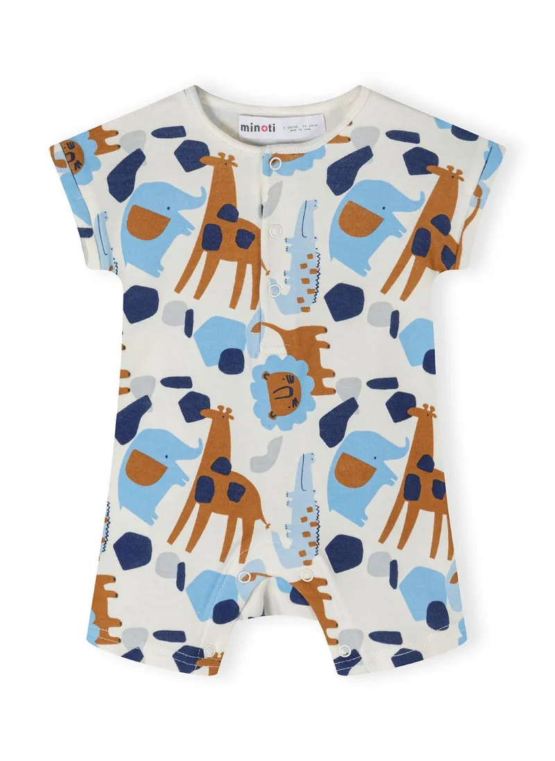 MINOTI 4-Pack Baby Rompers with Short Sleeves and Snap Closures