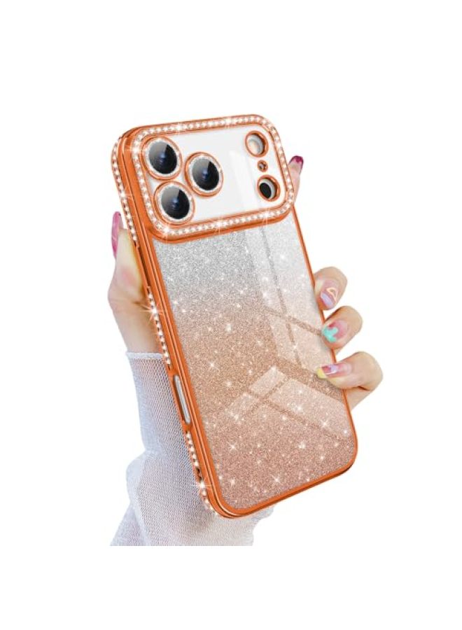 iPhone 17 Pro Max Case, Luxury Glitter Rhinestone Electroplated Clear Case with Shimmering Camera Lens Protector, Shock-Absorbing Case - Image 1