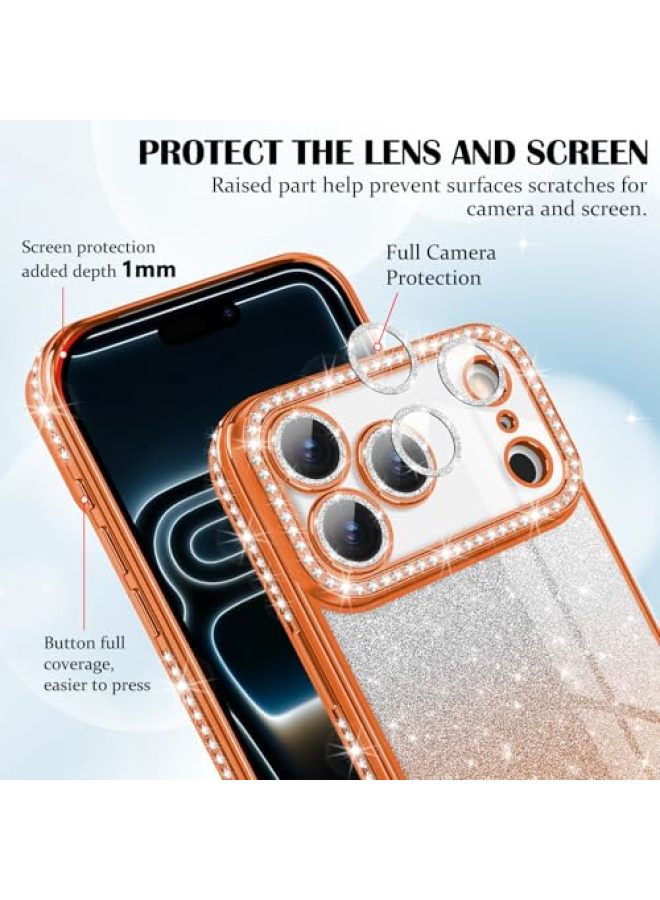 iPhone 17 Pro Max Case, Luxury Glitter Rhinestone Electroplated Clear Case with Shimmering Camera Lens Protector, Shock-Absorbing Case - Image 3