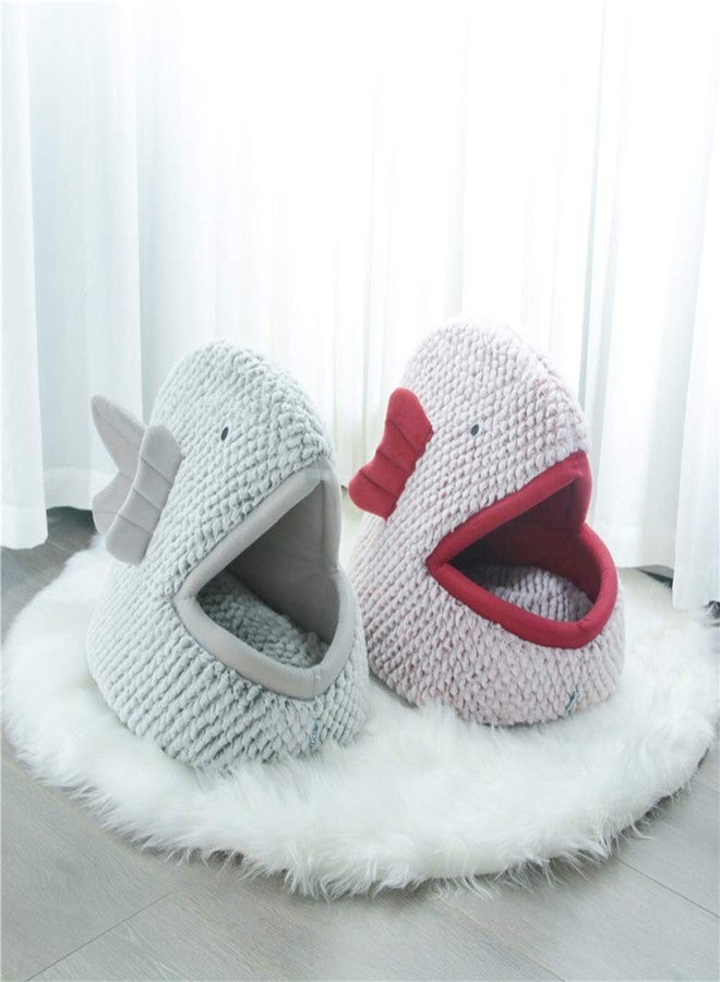 La La Pet® Plush Cat Bed Cave Calming Washable Pet House Bed Selfwarming Pet Bed Foldable Cat Sleep Tent Dog Nest Soft Puppy House Bed for Cats and Small Dogs(Red,L) - Image 3