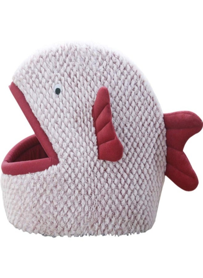 La La Pet® Plush Cat Bed Cave Calming Washable Pet House Bed Selfwarming Pet Bed Foldable Cat Sleep Tent Dog Nest Soft Puppy House Bed for Cats and Small Dogs(Red,L) - Image 1