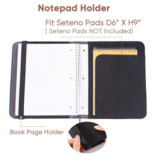 APOFFICE Journal Notebook Cover for Work, Journaling Notebooks Protector - Portfolio Organizer Compatible with Rocketbook Fusion, with Pen loop, Business Card Holder, File Pocket for accessories - Image 3