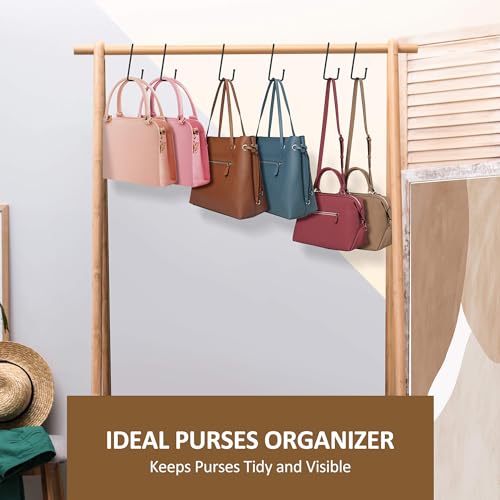 ZEDODIER 15 Pack Purse Hanger Closet, Bag Organizer Purse Hooks for Closet, Keeping Purses Visible and in Good Condition, Metal Hanging Backpack Holder Rack, Black - Image 3