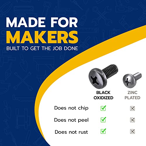 MAKERS BOLT Black License Plate Screws for BMW and Tesla, Phillips Machine Pan Head 18-8, Stainless Steel, M5-0.8 x 10 mm Bolt (Pack of 4) - Image 4