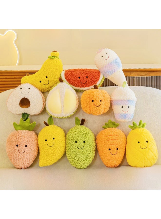 Simulation Fruit Series Plush Toy Doll Doll Banana Watermelon Radish Eight Inch Grab Doll Wholesale-Specifications:Pumpkin-Color:20-24cm - Image 2