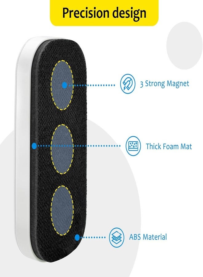 ماكتيك ممحاة ماكستك المغناطيسية الجافة، عبوة من قطعتين، للوحات الزجاجية، والتقويمات، والسبورات البيضاء، ولوازم المكاتب والمدارس (أبيض نقي) - Image 2