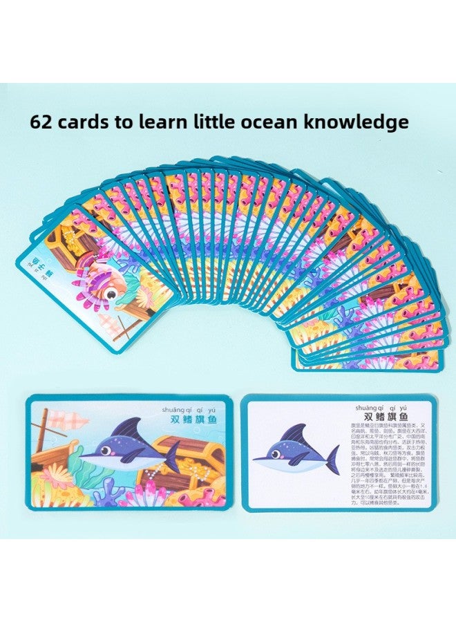 Children's Magnetic Fishing Toy 1 A 3 Year Old 2 Boys And Girls 6 Educational Children Toddler Baby Two And A Half Years Old Gift-Color:Double-sided Type A - 31 Fish + 2 Rods + 31 Cards + Scene Picture 【portable Drum】 - Image 3