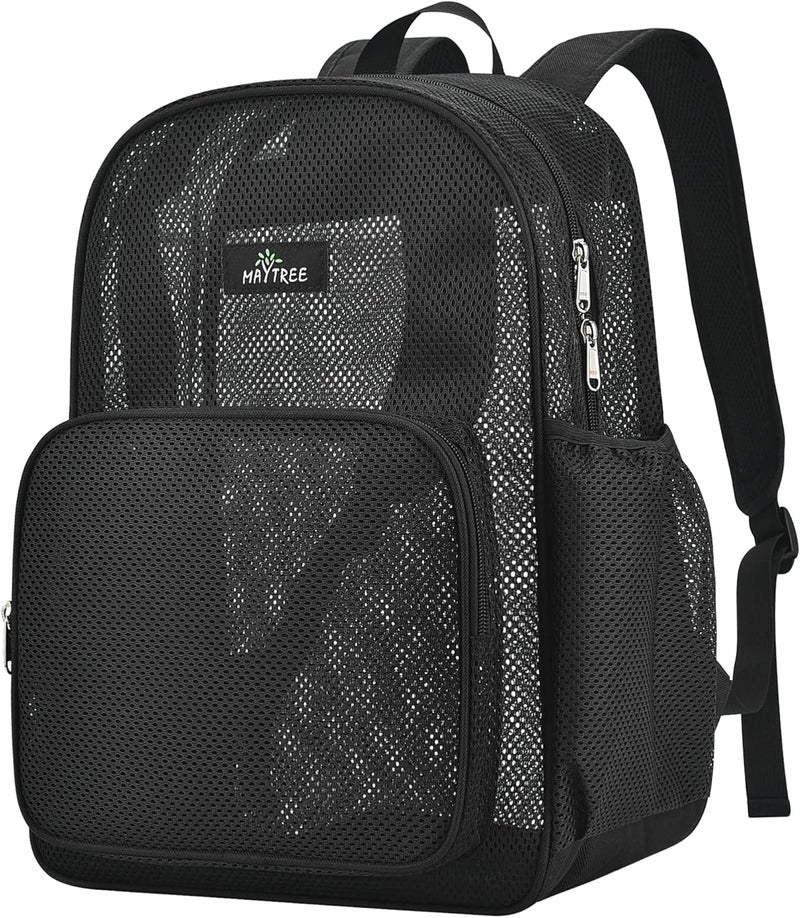 MAYTREE Mesh Backpack for School Beach Swimming Outdoor Fitness, Heavy Duty Mesh Bookbag with Sturdy Mesh Material - Image 1