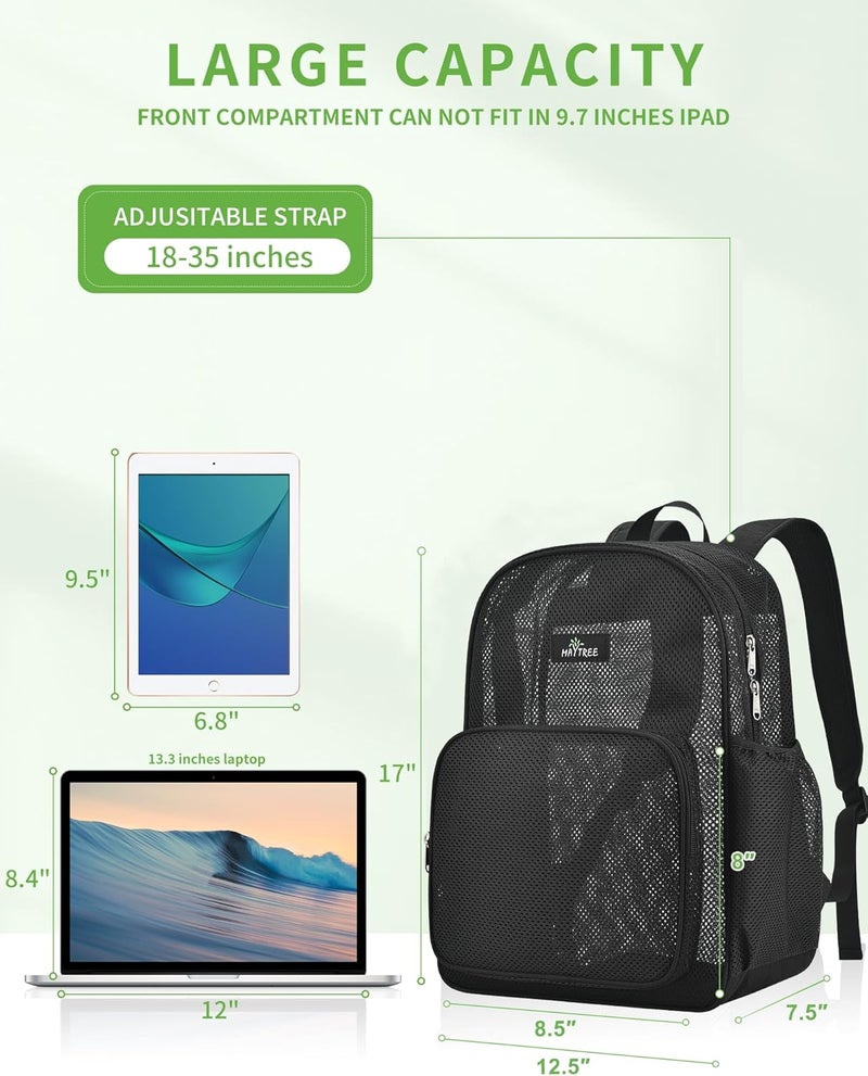MAYTREE Mesh Backpack for School Beach Swimming Outdoor Fitness, Heavy Duty Mesh Bookbag with Sturdy Mesh Material - Image 4