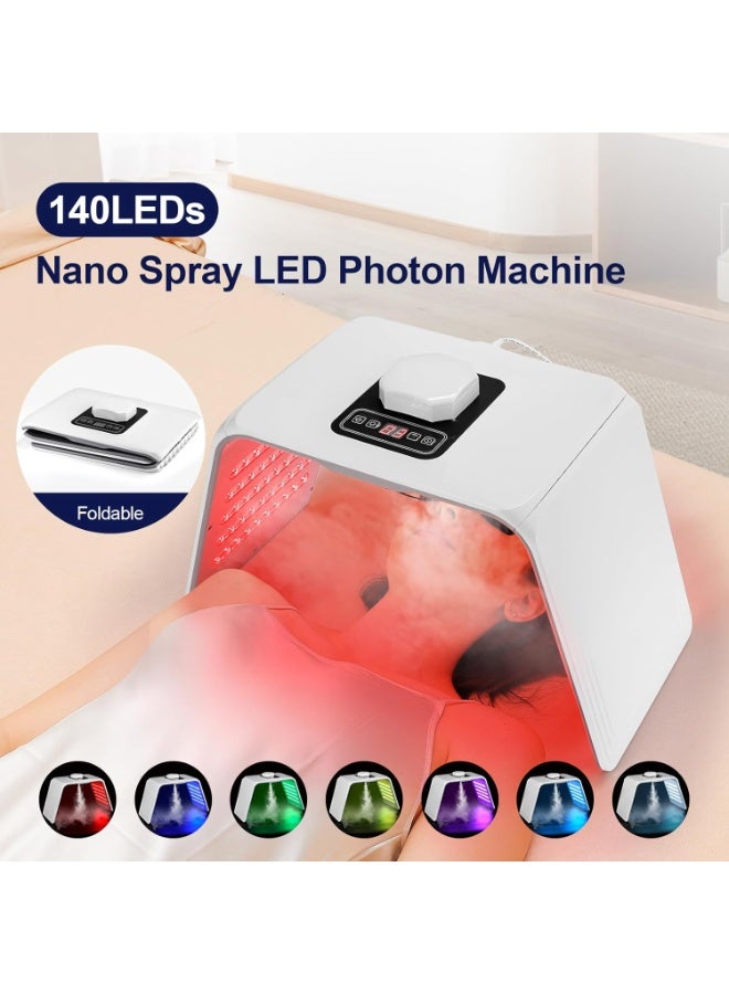 7 Color LED Light Therapy Machine with Nano Cold Mist Spray, Professional PDT Facial Skin Rejuvenation Device for Acne Treatment, Anti-Aging, Wrinkle Removal & Skin Brightening - Face & Body Spa PDT Light Therapy, LED Face Mask Machine, Nano Mist Sprayer, Skin Tightening, Cold Steam, Beauty Device, Professional Salon Quality. - Image 3