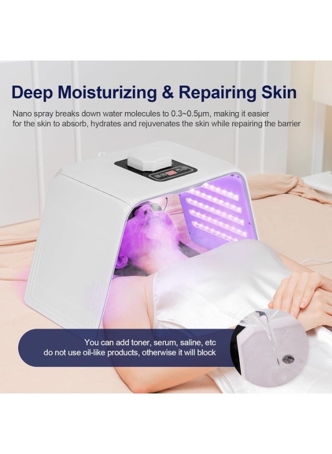 7 Color LED Light Therapy Machine with Nano Cold Mist Spray, Professional PDT Facial Skin Rejuvenation Device for Acne Treatment, Anti-Aging, Wrinkle Removal & Skin Brightening - Face & Body Spa PDT Light Therapy, LED Face Mask Machine, Nano Mist Sprayer, Skin Tightening, Cold Steam, Beauty Device, Professional Salon Quality. - Image 4