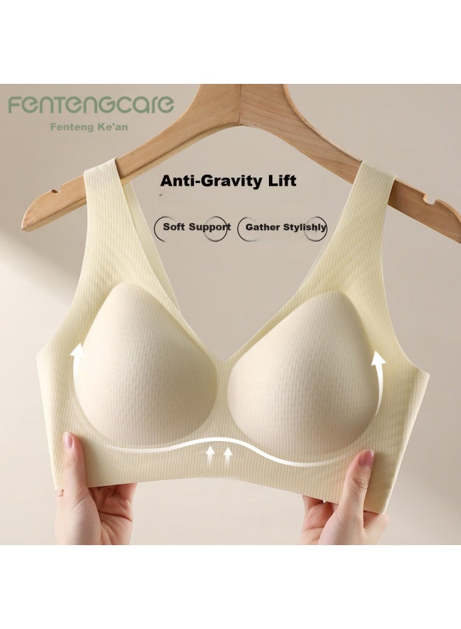 Fentengcare Seamless Jelly Strap Soft Support Backless Bra, Vest-style Wide Shoulder Strap, Push-up Wireless Bra - Image 2