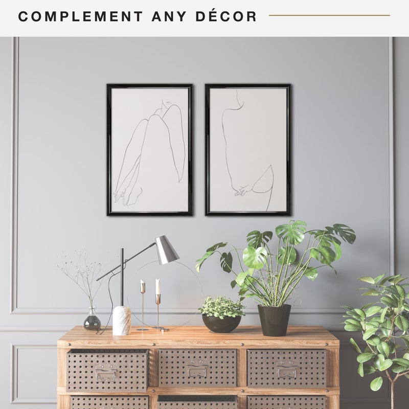 MCS Trendsetter 14x22 Poster Frame Black High-Gloss, Vertical & Horizontal Wall Hanging Large Picture Frame for Photos, Posters & Art Prints (2-Pack) - Image 3