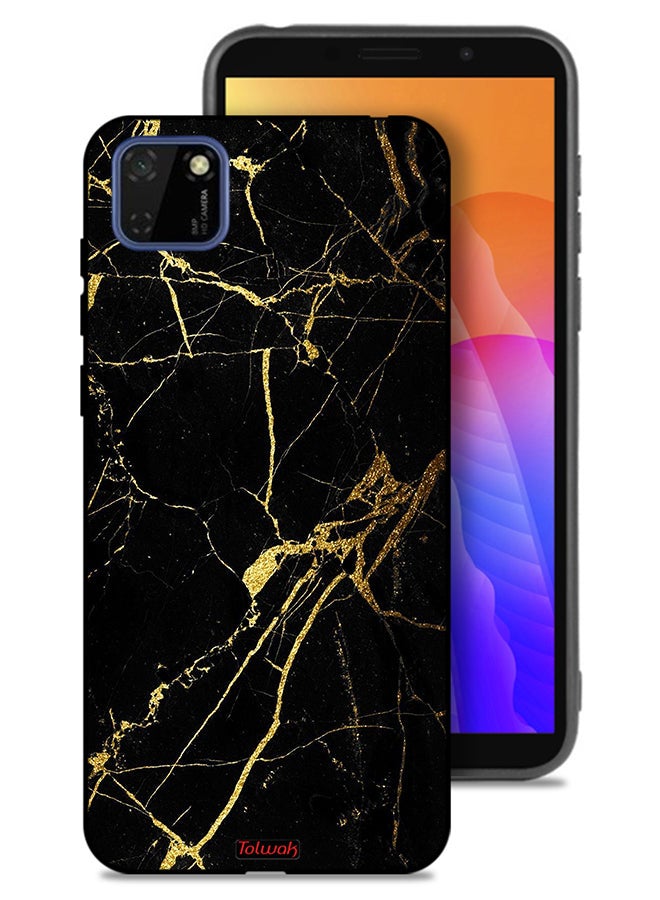 Tolwak Huawei Y5p Protective Case Cover Crack Marble - Image 1