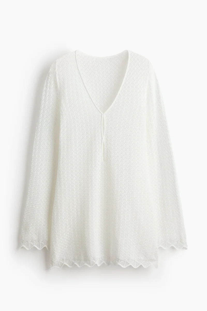 Pointelle-knit beach dress